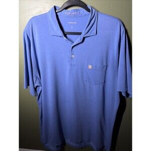 B. Draddy Tommy Golf Polo Shirt Mens Large Blue Pima Cotton Stretch Logo